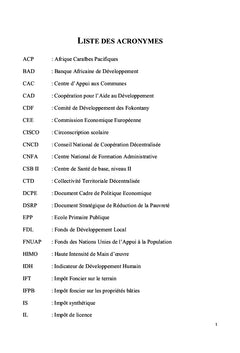 Analyse de la contribution de la décentralisation au développement