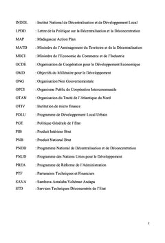Analyse de la contribution de la décentralisation au développement