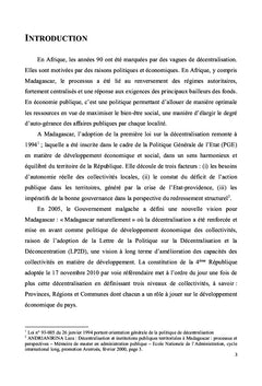 Analyse de la contribution de la décentralisation au développement