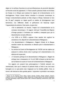Analyse de la contribution de la décentralisation au développement