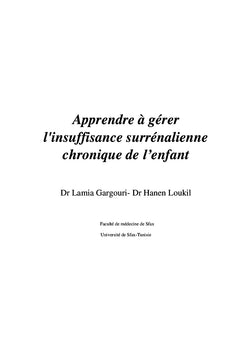 Apprendre à gérer l'insuffisance surrénalienne chronique de l'enfant