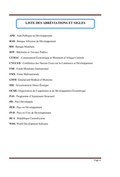 Effets des Investissements directs étrangers sur les investissements domestiques...