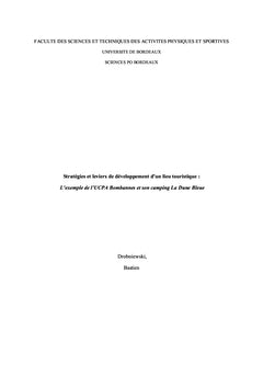 Stratégies et leviers de développement d'un lieu touristique