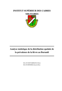 Analyse statistique de la distribution spatiale du fièvre au Burundi