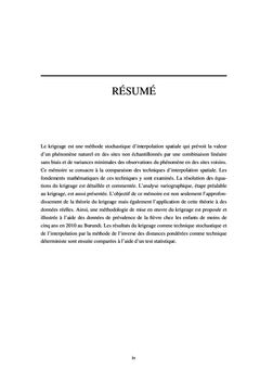 Analyse statistique de la distribution spatiale du fièvre au Burundi