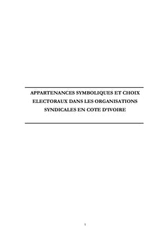 Voter dans les micro-organisations: mise en perspective des syndicats en Côte d'Ivoire