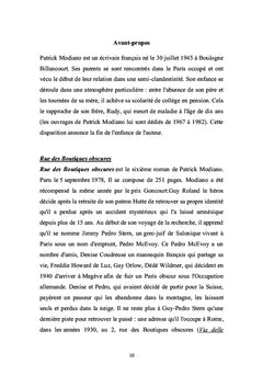 La quête de l'identité dans les romans de Patrick Modiano