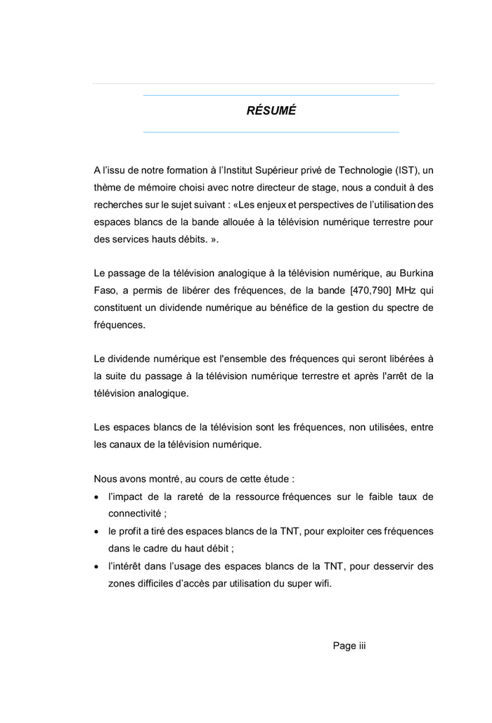 Les enjeux et perspectives des espaces blancs pour le haut débit