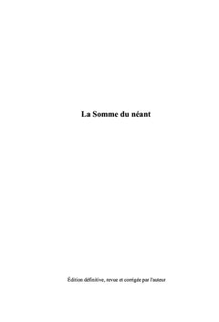 La Somme du néant