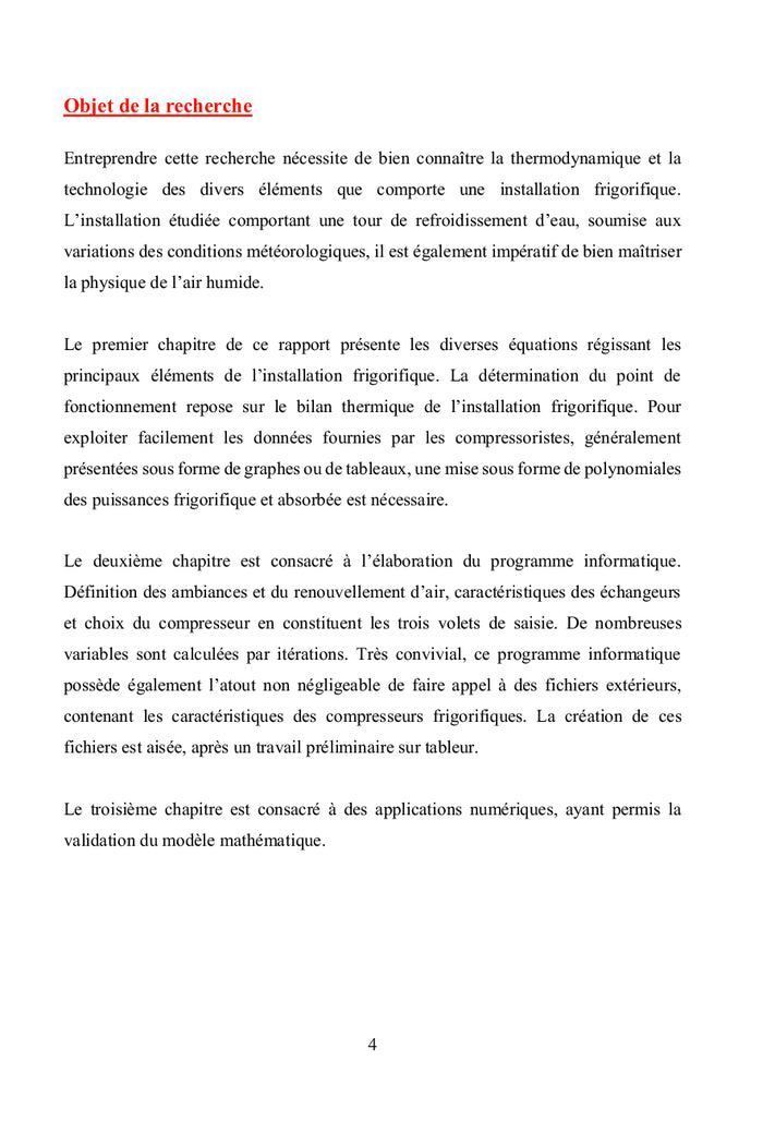 Groupe frigorifique et charges thermiques externes