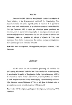 Analyse des modèles opératoires de V.S.O dans l'éducation au Cameroun