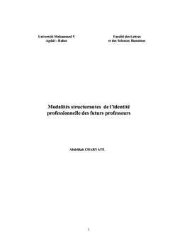 L'identité professionnelle des futurs professeurs