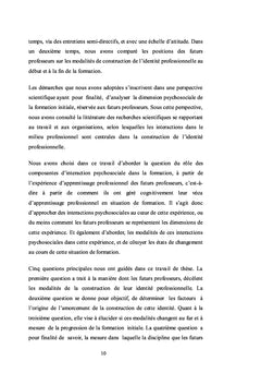 L'identité professionnelle des futurs professeurs