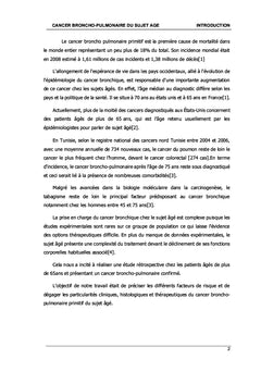 Le cancer bronchopulmonaire du sujet âgé