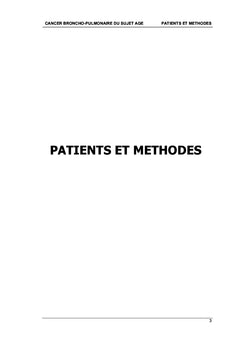 Le cancer bronchopulmonaire du sujet âgé