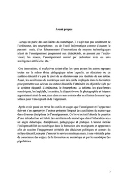Propos pour une intégration soutenue du numérique dans la formation