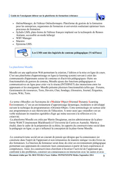 Guide de l'enseignant Moodleur
