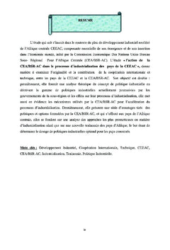 L'action de la Commission Economique des Nations Unies pour L'Afrique