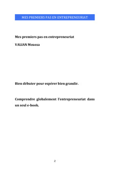 Mes premiers pas en entrepreneuriat