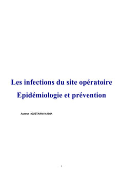 Les infections du site opératoire