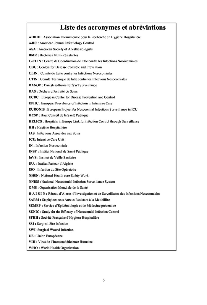 Les infections du site opératoire