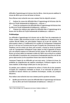 Difficultés d'apprentissage de la lecture