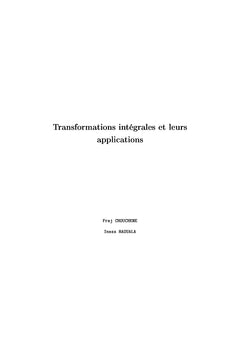 Transformations intégrales et leurs applications