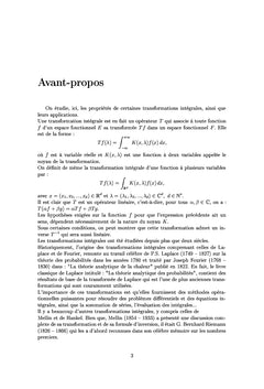 Transformations intégrales et leurs applications