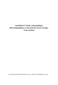 Etude pEtrographique, litho-stratigraphique et structurale de Lushiga