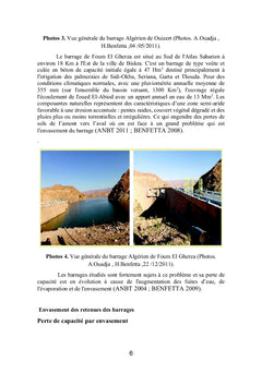 Perte de capacité dans les barrages situés dans les zones arides