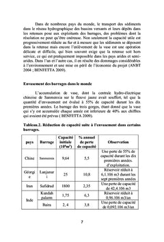 Perte de capacité dans les barrages situés dans les zones arides