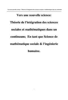 Vers une nouvelle science