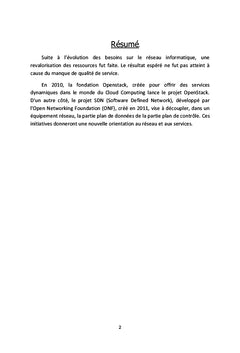 La qualité de service au niveau IaaS Vers l'utilisation du concept SDN