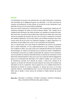 Étude et modélisation du fonctionnement d'un électrolyseur à membrane