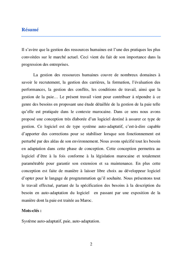 Conception d'un logiciel auto-adaptatif