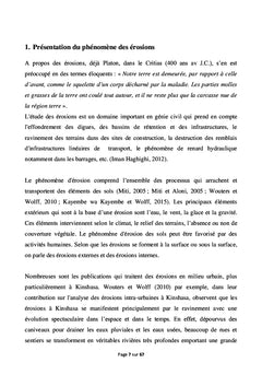 Mécanismes d'érosions des sols sableux saturés d'eau