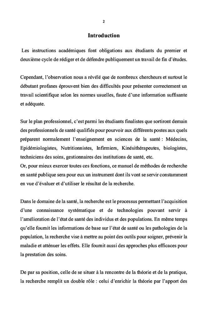 Méthodes de recherche scientifique en santé publique