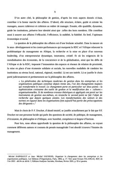 La philosophie de management et des affaires en RD Congo