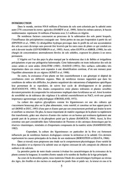 Caractérisation physiologique de la tolérance de la fève à la salinité