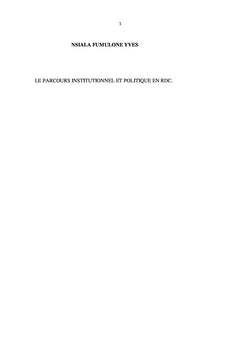 Le Parcours Institutionnel et Politique en RDC