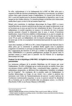 Le Parcours Institutionnel et Politique en RDC