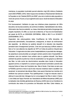 Les mesures incitatives en faveur de l'éducation des filles