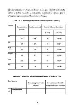 Biomasse et charbon (combustibles non-pétroliers)