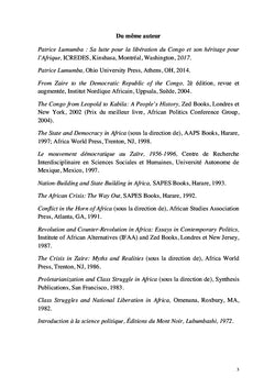 Faillite de la gouvernance et crise de la construction nationale au Congo-Kinshasa