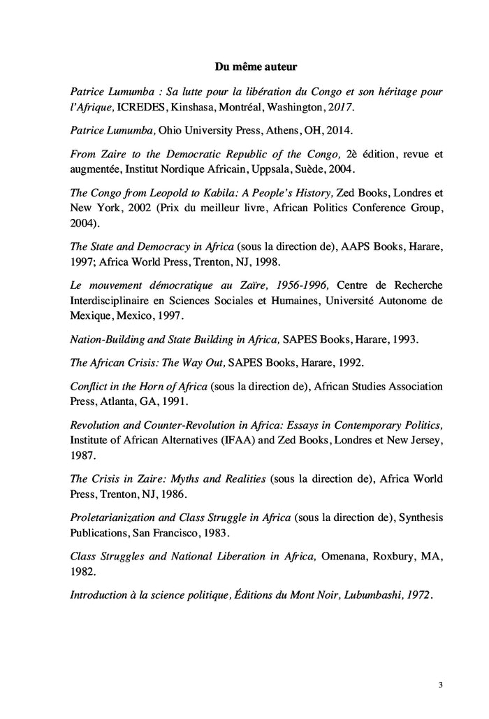 Faillite de la gouvernance et crise de la construction nationale au Congo-Kinshasa