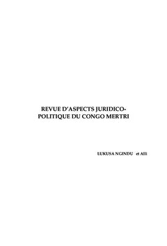 Revue d'Aspects Juridico-politique du CONGO MERTRI