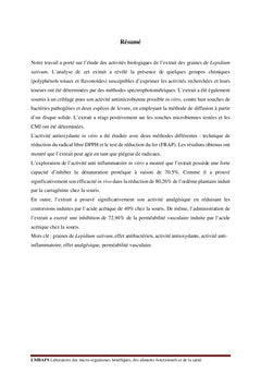 Activités Biologiques de Lepidium Sativum