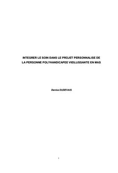 La personne polyhandicapée en MAS