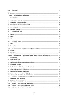 la capacité du réseau WiMAX
