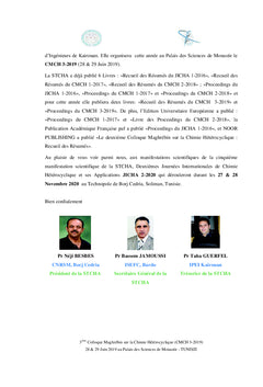 Résumés étendus du 3ème Colloque Magrébin sur la Chimie Hétérocyclique
